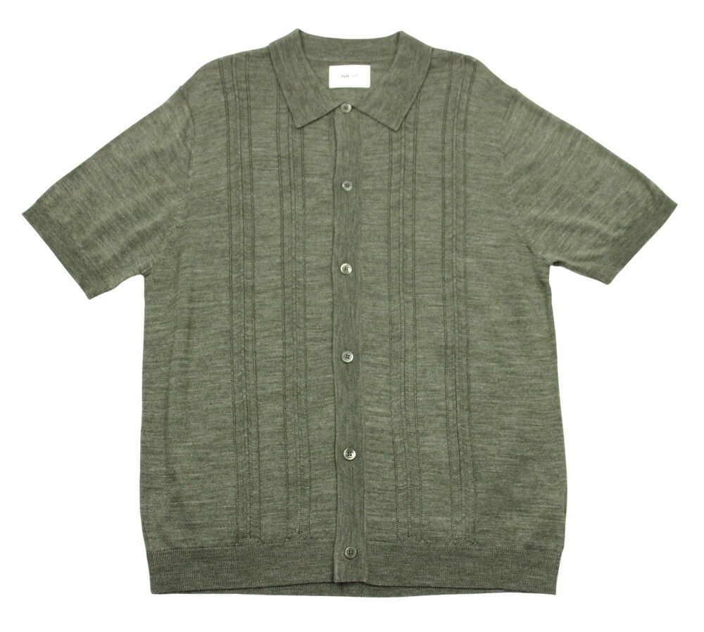 NN07 Thor Polo Shirt Mens XL Green Wool Blend Knit Button Front Cardigan